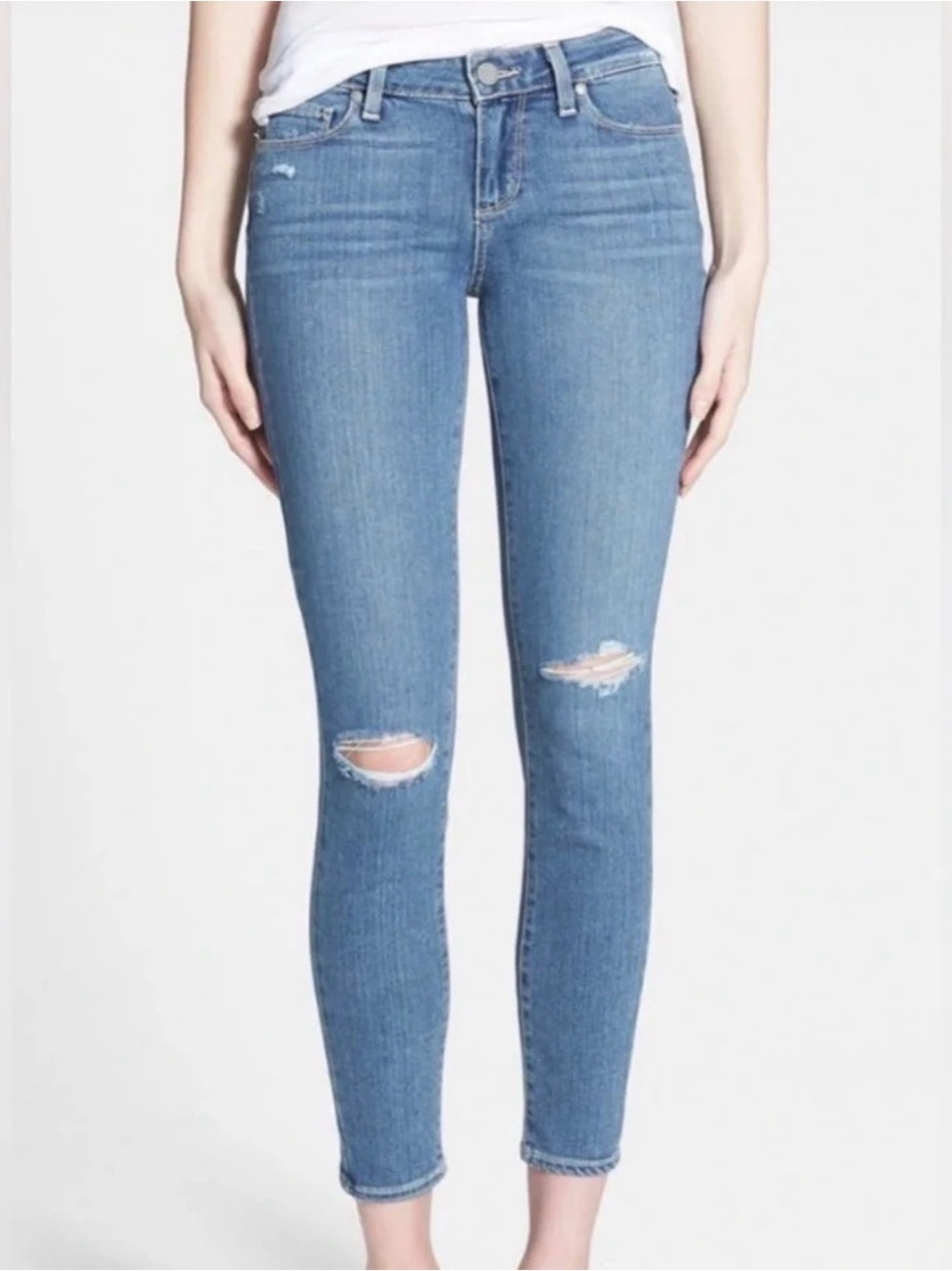 Paige Verdugo Ultra Skinny Jeans Women’s Size 26W Waverly Destructed Open Knee